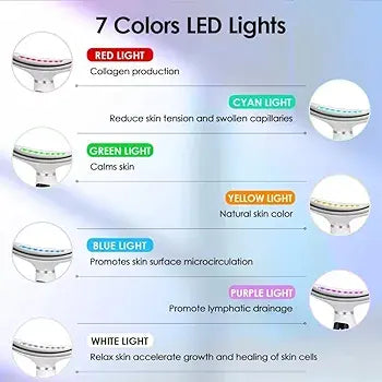 7 Colors LED Lights Face Neck Beauty Device Vibration Massage Improve Neck Lines Home Use Face Lifting Machine 7 Modes 3 Levels