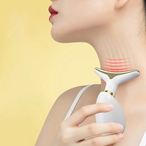 Remove Neck Wrinkles and Tighten Skin 3 in 1 LED Face Massager Skin Tightening Anti-Wrinkle Neck Lifting Beauty Device, Face & Neck Massager