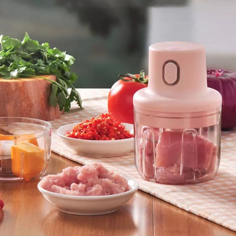 Portable Electric USB Rechargeable Fruit Vegetable Onion Garlic Cutter Mixer Blender Mincer Grinder Food Speedy Chopper Cordless