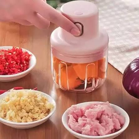 Portable Electric USB Rechargeable Fruit Vegetable Onion Garlic Cutter Mixer Blender Mincer Grinder Food Speedy Chopper Cordless